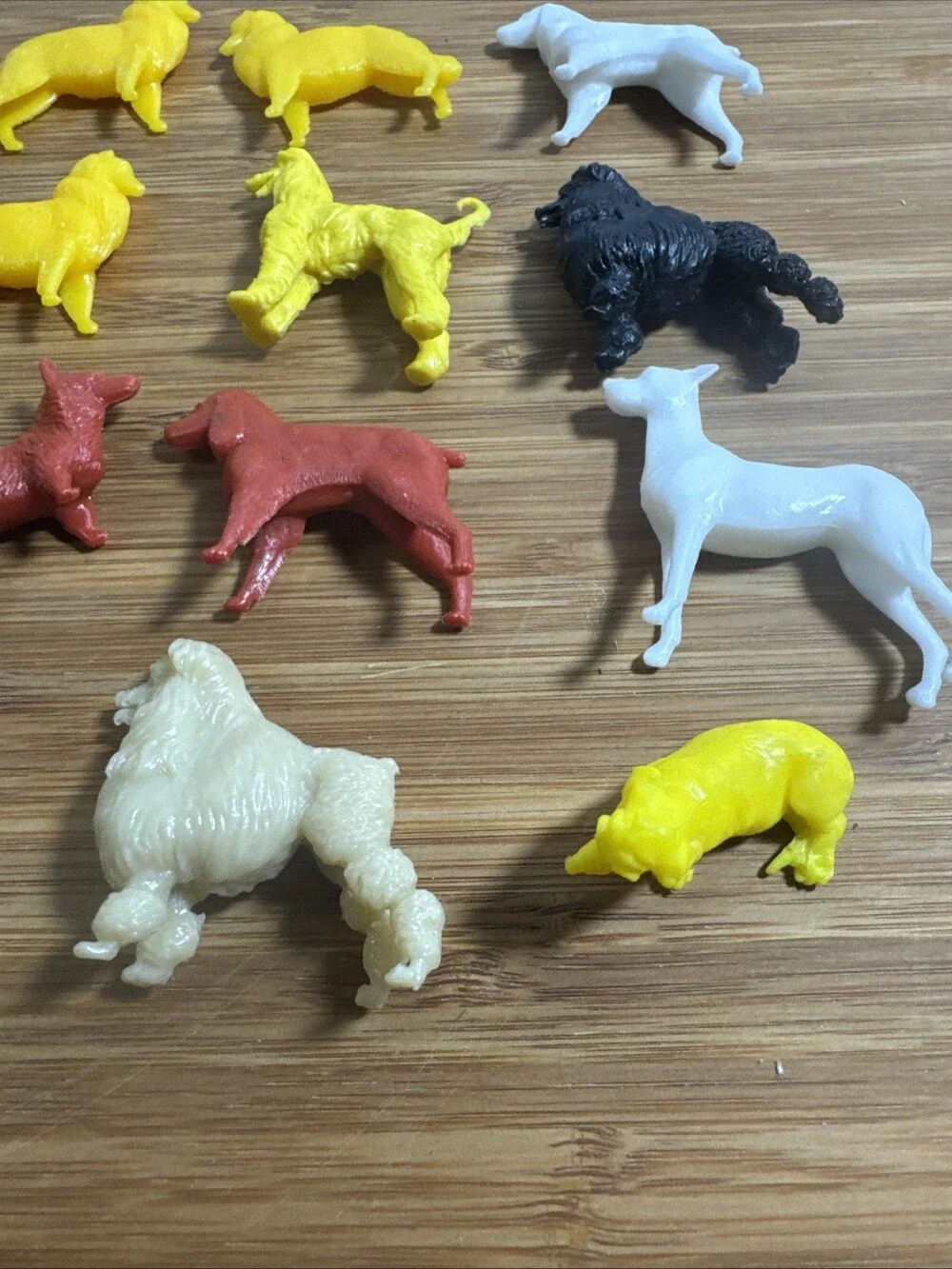 Vintage Plastic Dog Figures Lot 16 Mixed Breeds Poodle Collie Afghan Miniatures